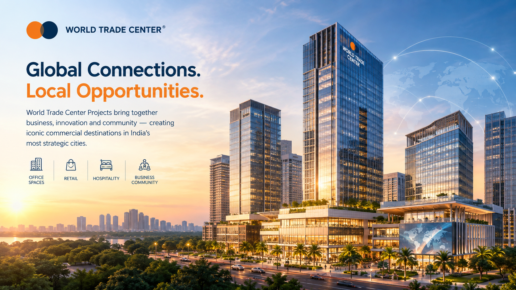 Modern World Trade Center commercial building